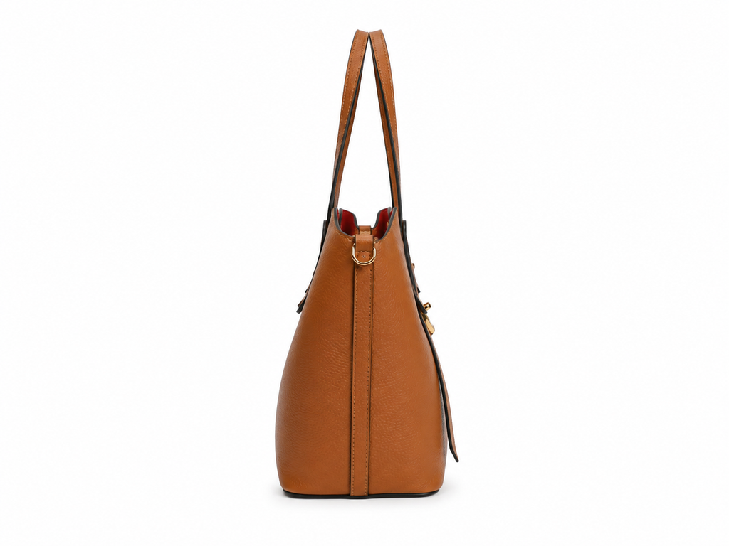 Soft Leather Tote — Cognac