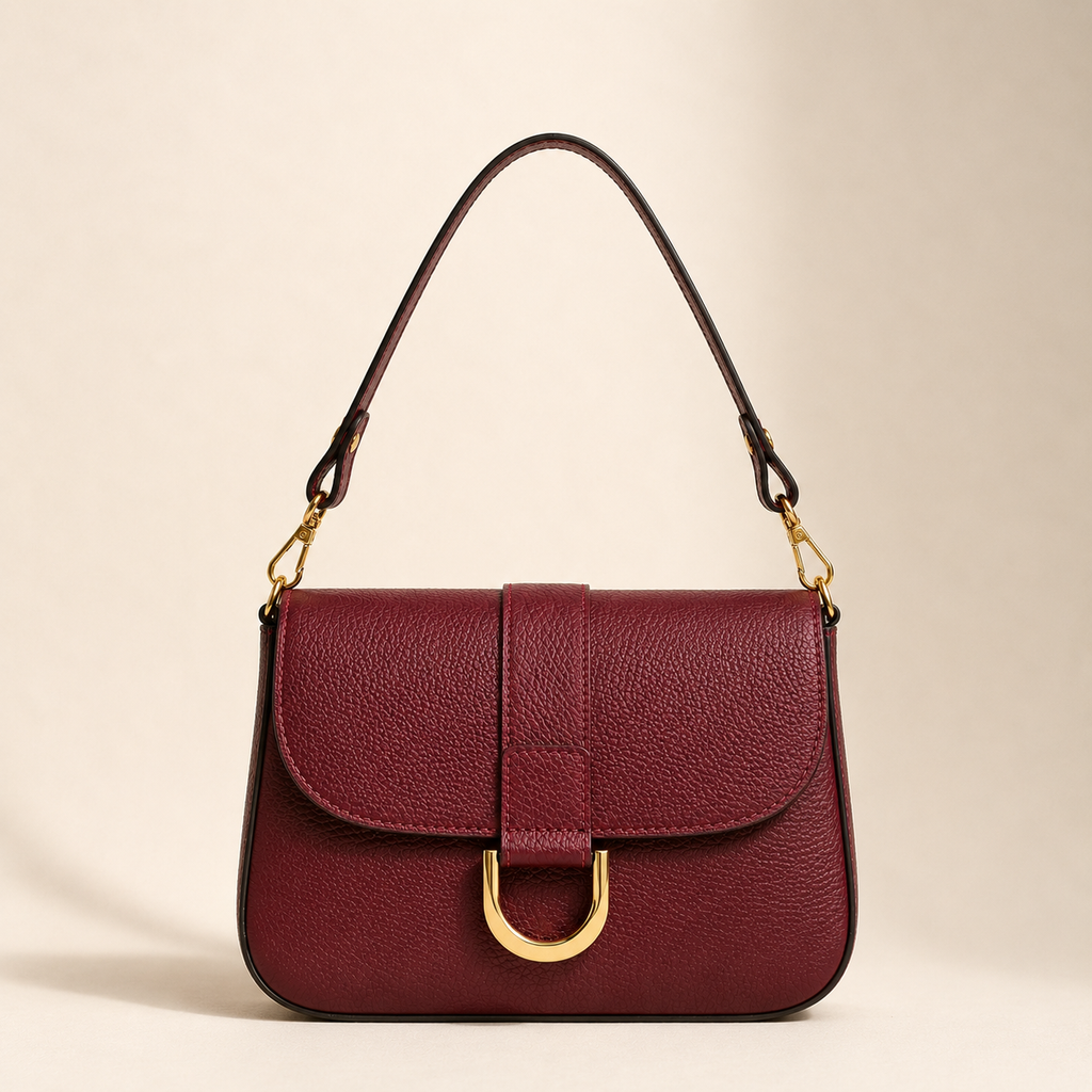 Flap Shoulder Bag — Bordeaux