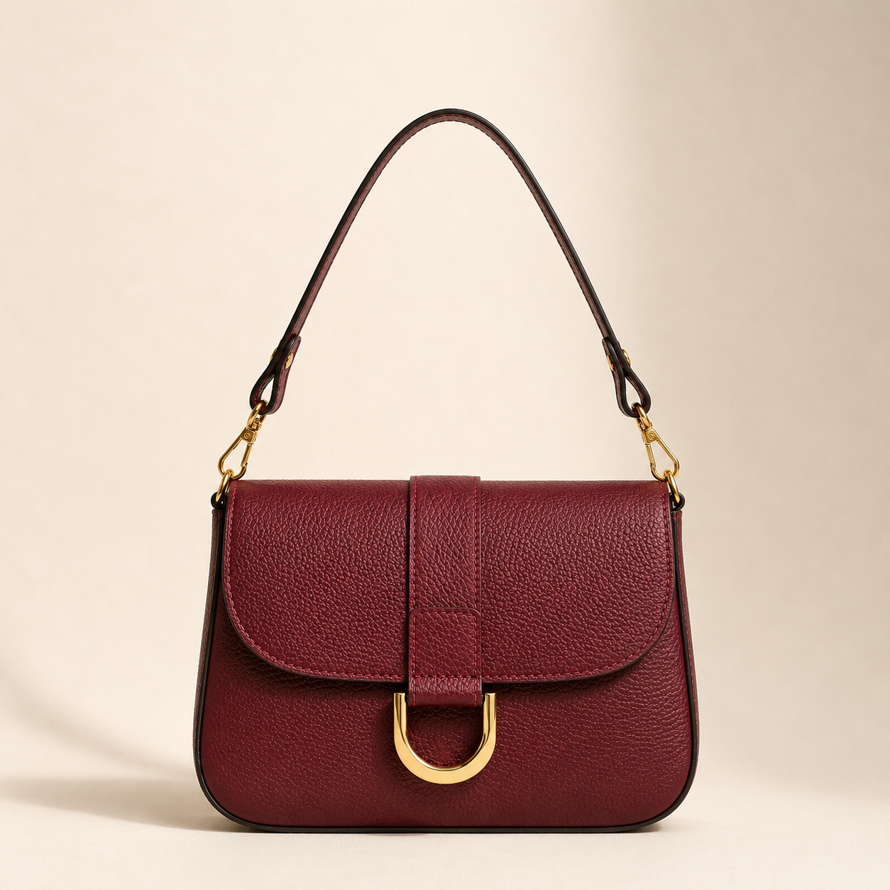 Flap Shoulder Bag — Bordeaux