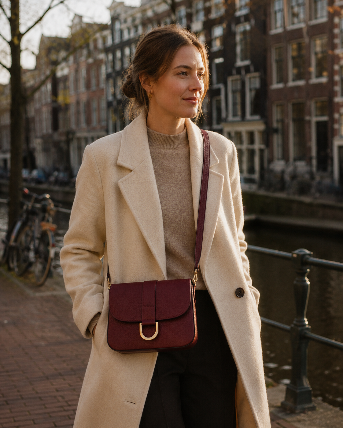 Flap Shoulder Bag — Bordeaux