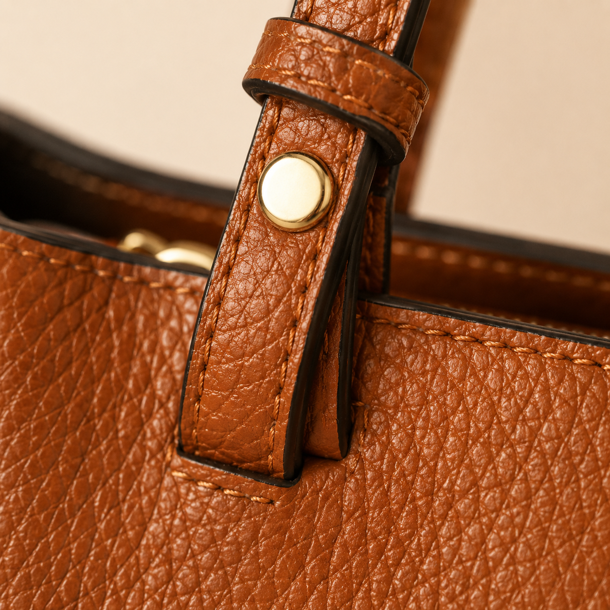 Structured Day Bag — Cognac
