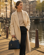 Woven Top-Handle Bag — Navy