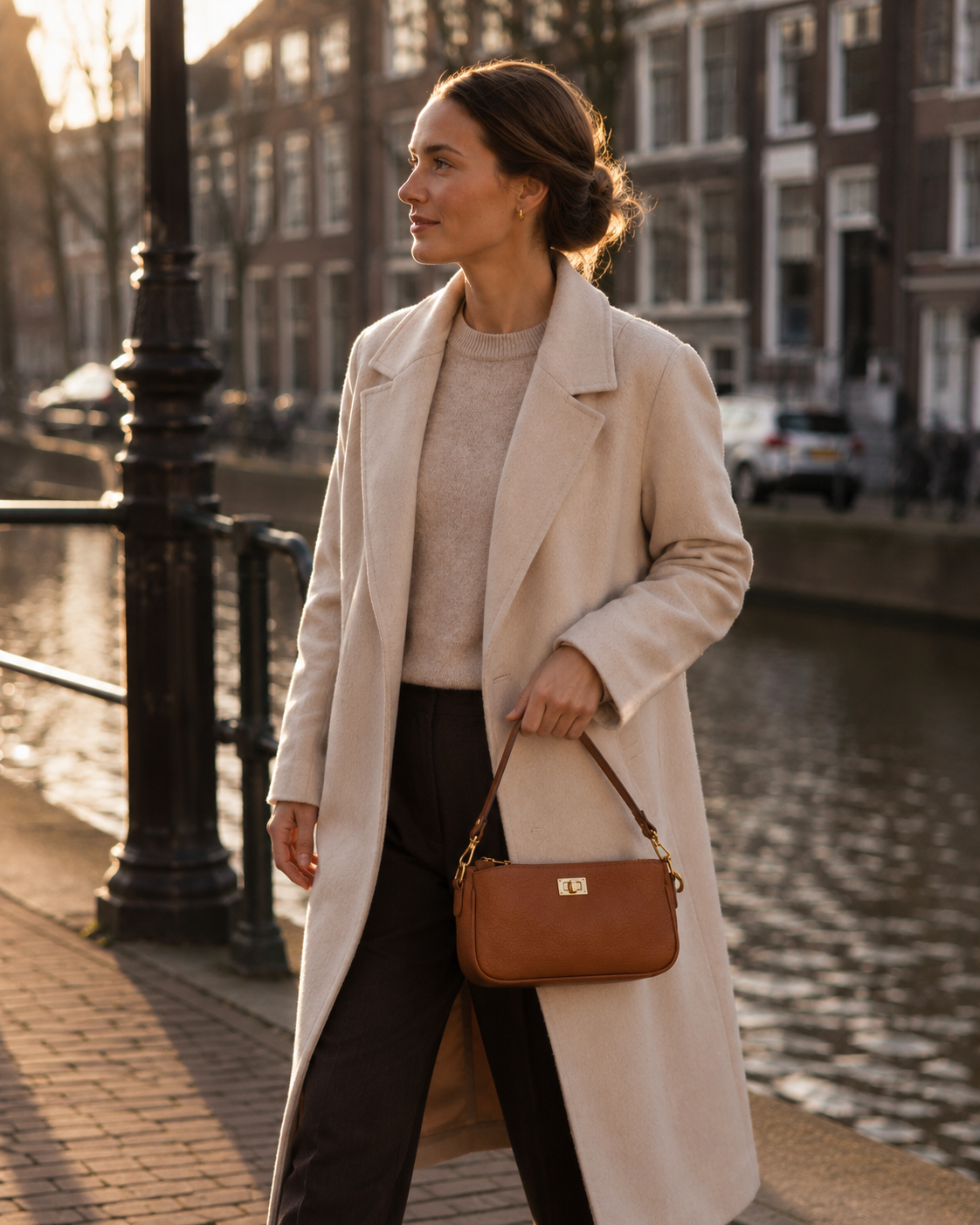 Baguette Shoulder Bag — Cognac