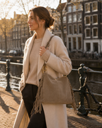 Fringe Suede Bag — Taupe