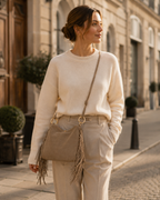 Fringe Suede Bag — Taupe